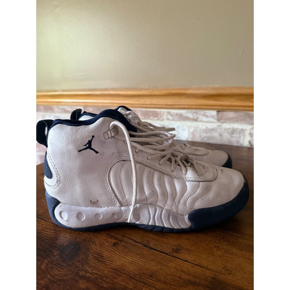 Nike Air Jordan Jumpman Pro Team Basketball Shoes White/Navy Size 6Y Vintage